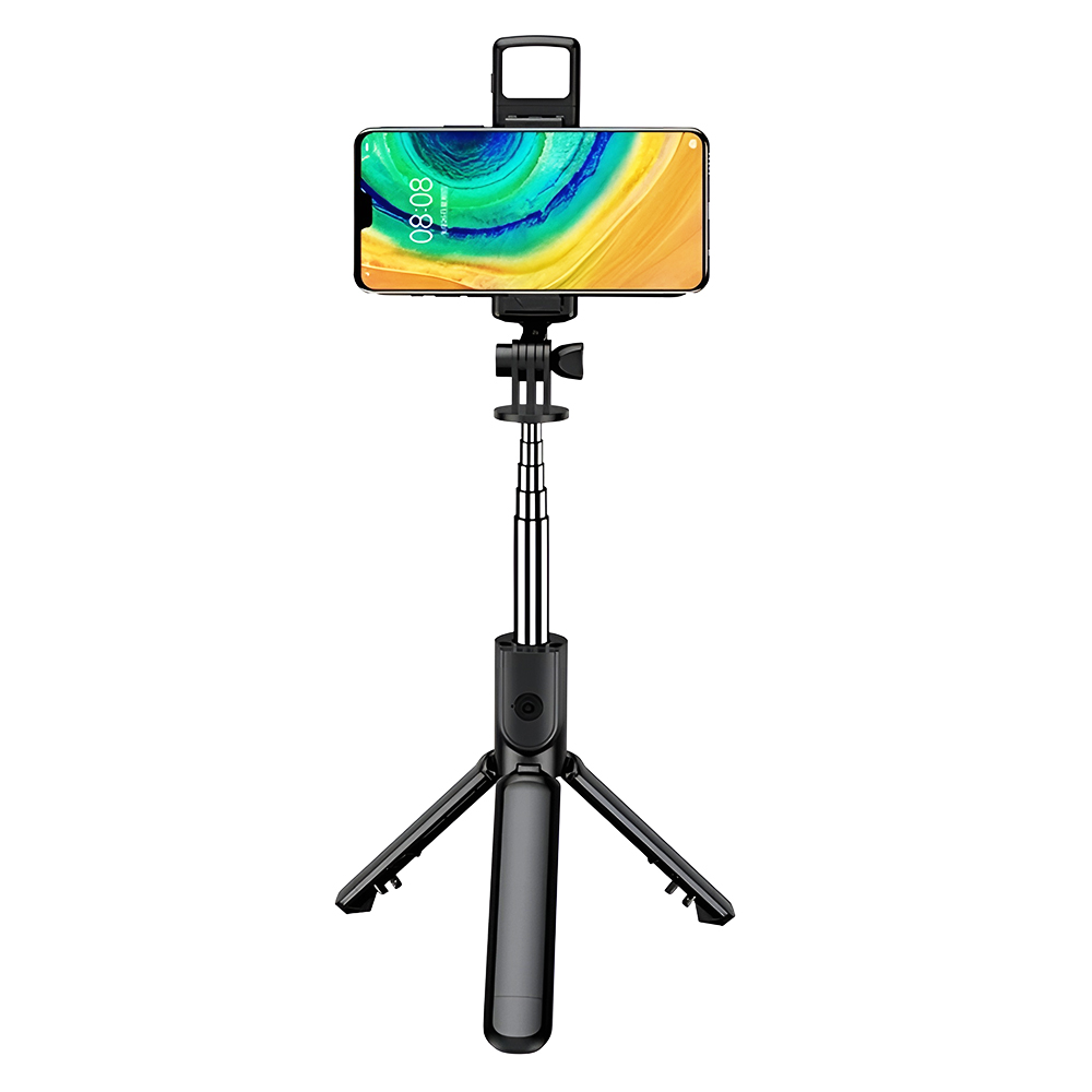 Techsuit Mini Selfie Tyč S03-S Stativ Bluetooth LED 67cm Černá