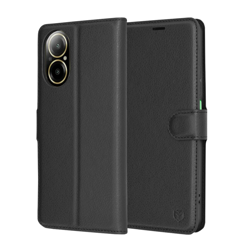 Techsuit Kožené pouzdro Realme C67 4G Černá