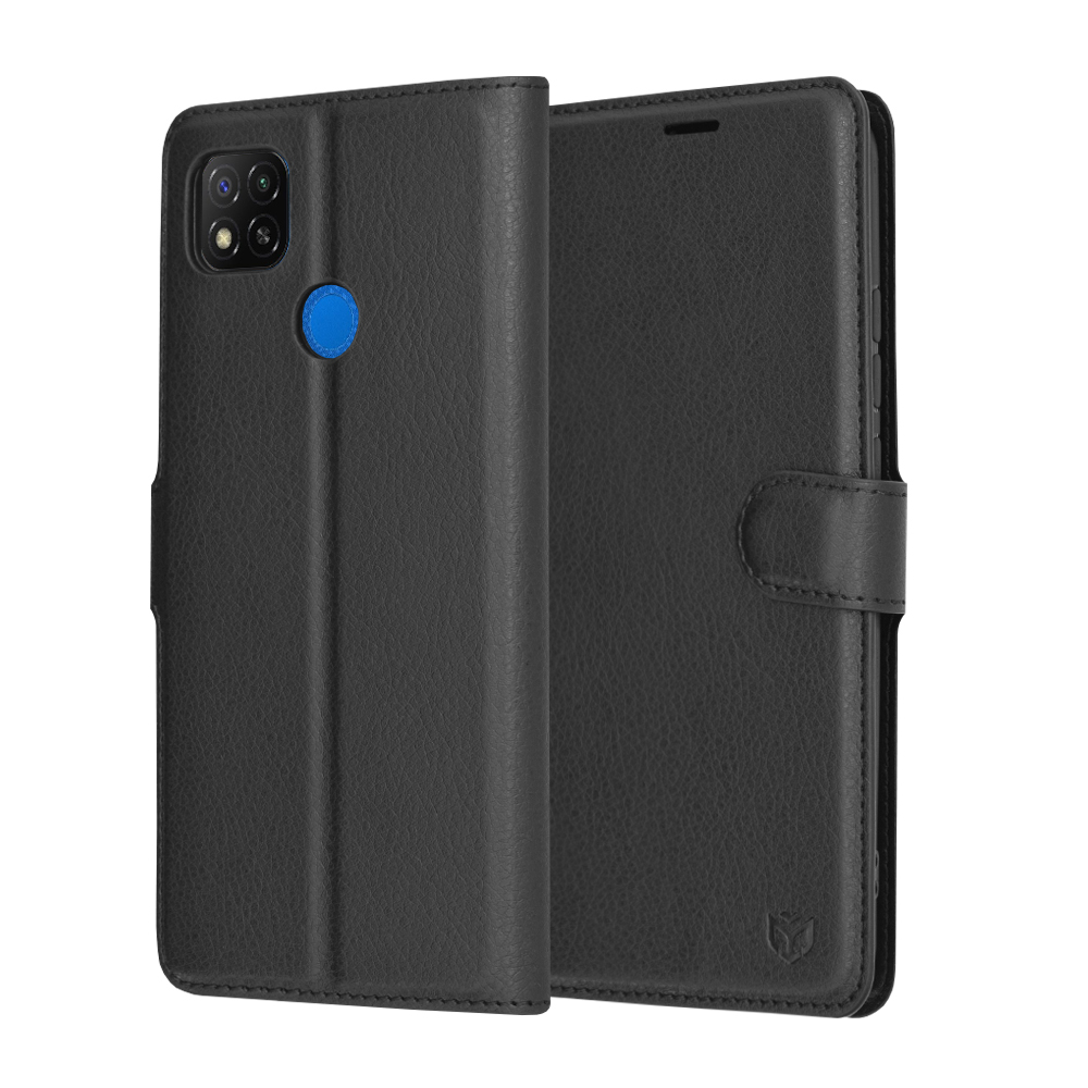 Techsuit Kožené pouzdro Xiaomi Redmi 9C Redmi 9C NFC Černé