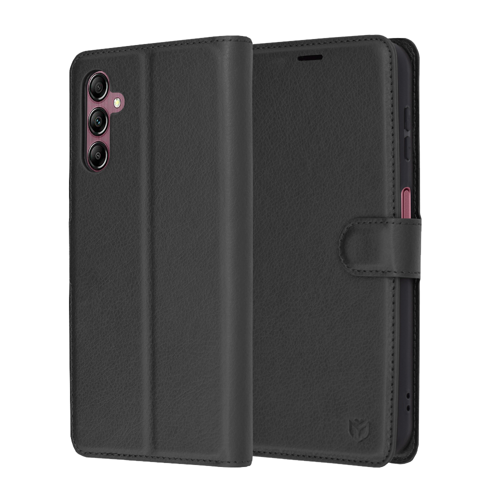 Techsuit Kožené pouzdro Samsung Galaxy A14 4G A14 5G Černé