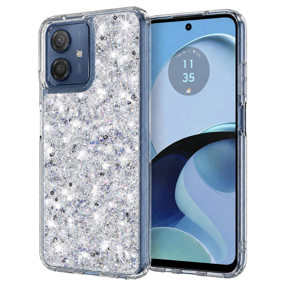 Techsuit Třpytivé třpytky Motorola Moto G14 Bílý