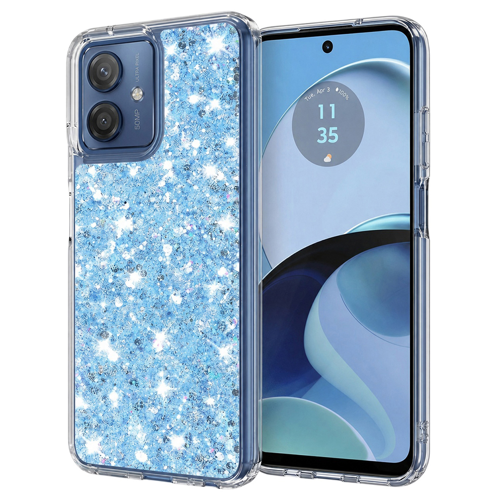 Techsuit Třpytivý lesk Motorola Moto G14 Modrý