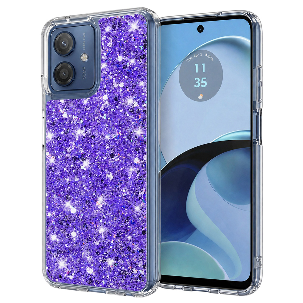 Techsuit Třpytivý kryt Motorola Moto G14 Fialový