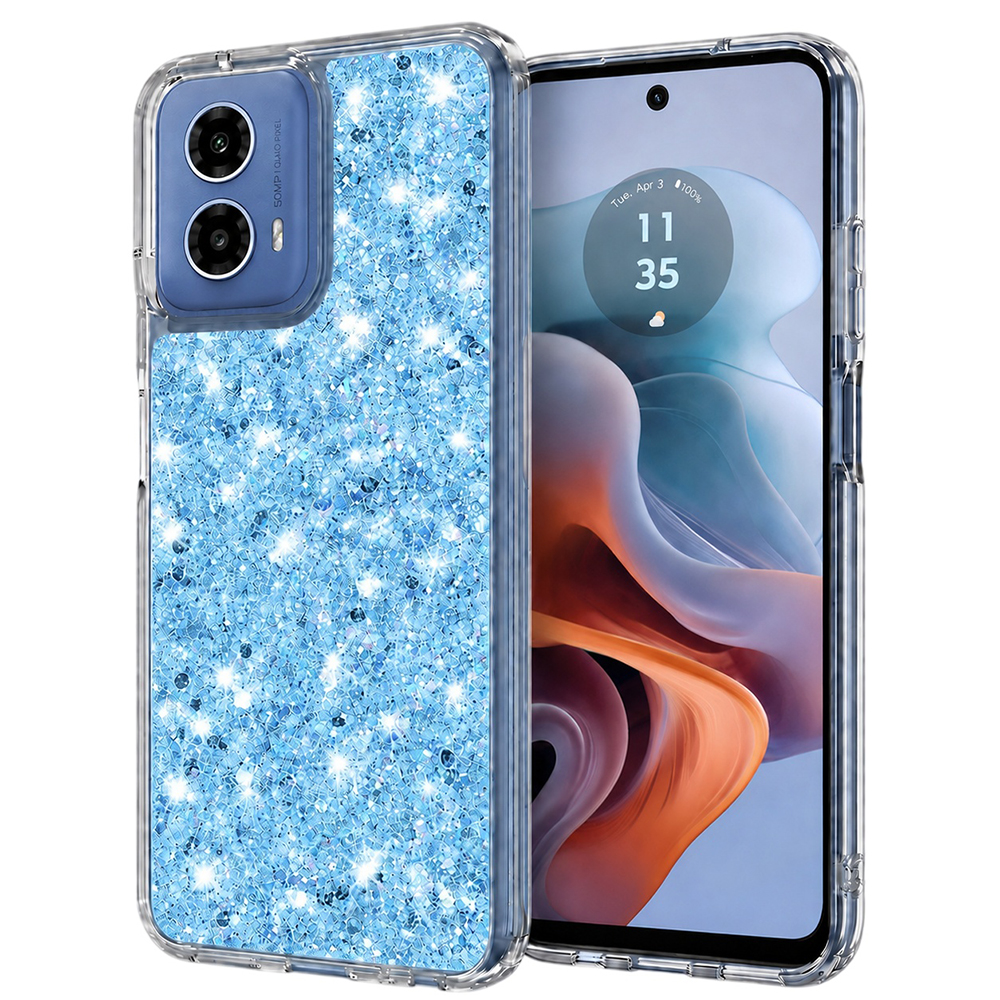 Techsuit Třpytivý kryt Motorola Moto G34 Moto G45 Modrý