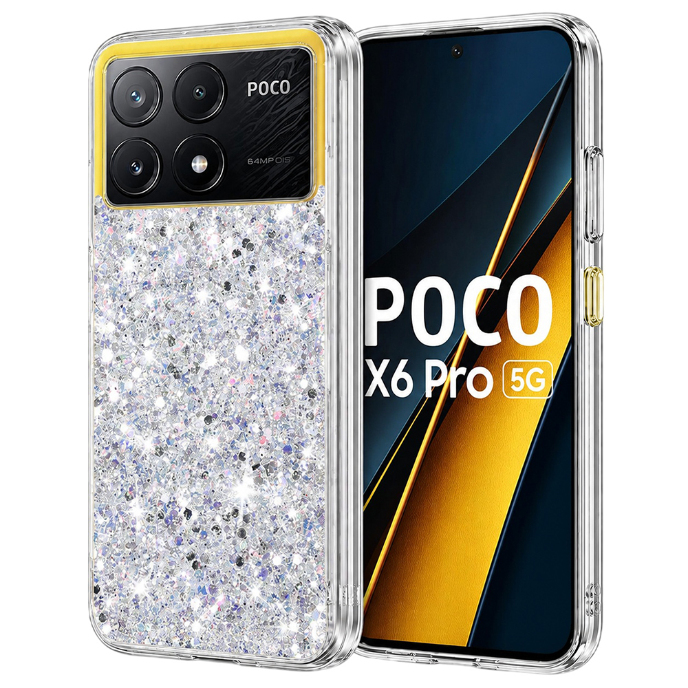 Techsuit Třpytivý Bílý Kryt Xiaomi Poco X6 Pro