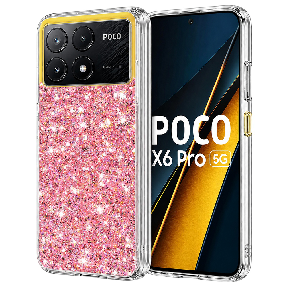 Techsuit Sparkly Glitter Xiaomi Poco X6 Pro Růžový