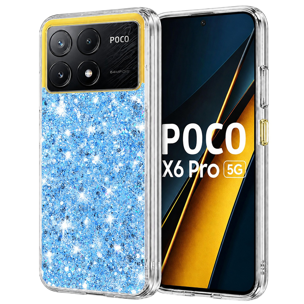 Techsuit Třpytivý Modrý Kryt Xiaomi Poco X6 Pro