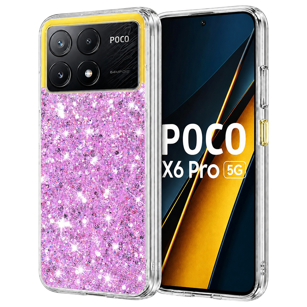 Techsuit Třpytivý Glitter Xiaomi Poco X6 Pro Magenta