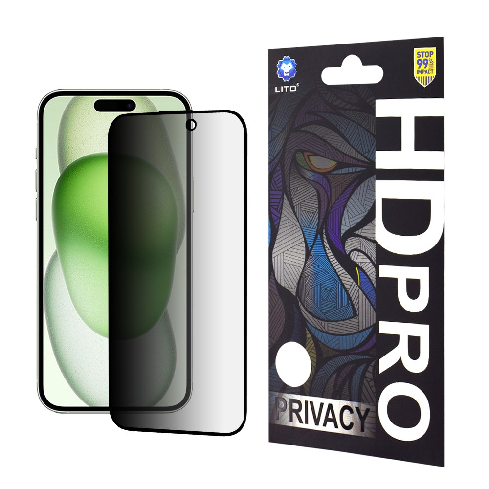 Lito HD PRO Soukromí iPhone 15 Plus Černá
