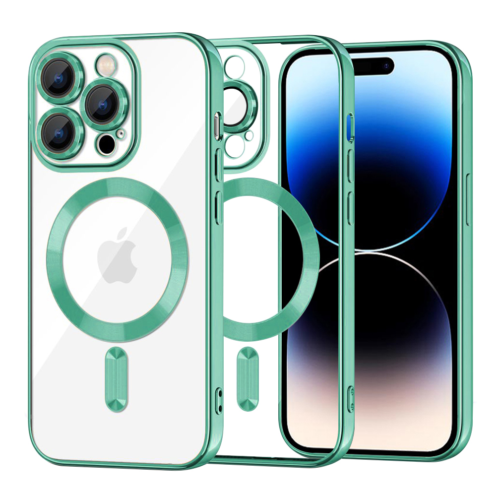 Techsuit Luxusní Křišťálový MagSafe iPhone 14 Pro Světle Zelený