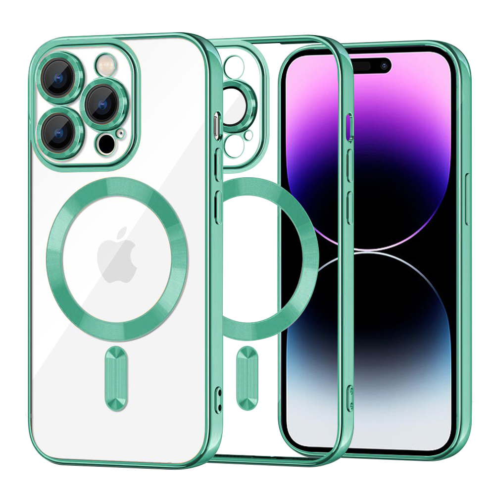 Techsuit Luxusní Křišťálový MagSafe iPhone 14 Pro Max Světle zelený