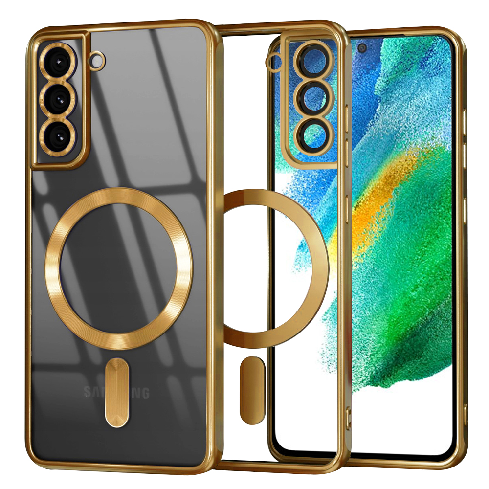 Luxusní Křišťálový MagSafe Samsung Galaxy S21 FE 5G Gold