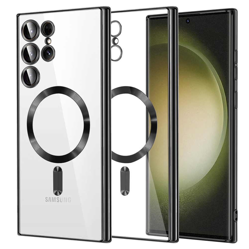 Techsuit Luxusní Křišťálový MagSafe Samsung Galaxy S23 Ultra Černý