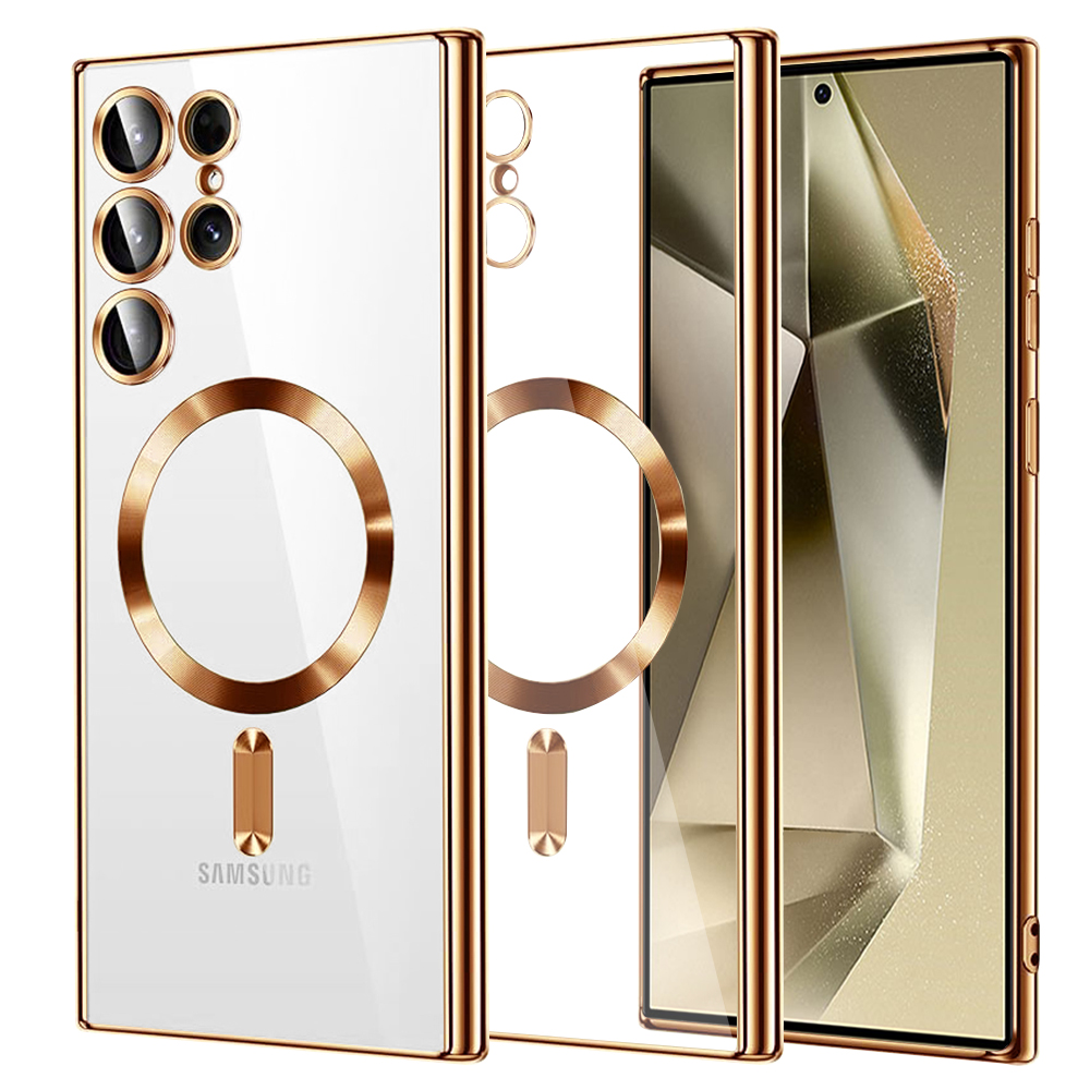 Techsuit Luxusní Křišťál MagSafe Samsung Galaxy S24 Ultra Gold