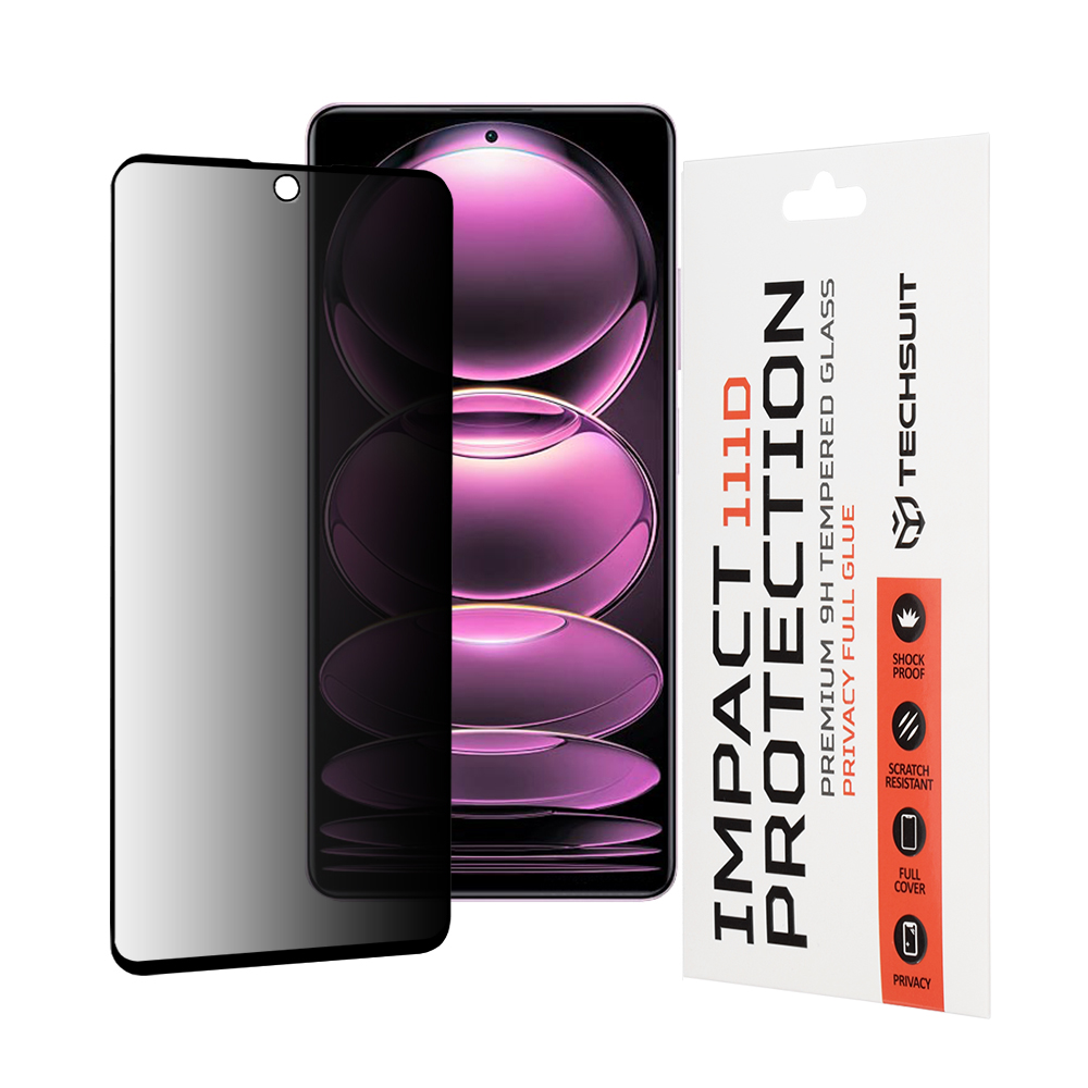 Techsuit 111D Privacy Celolepicí Xiaomi Redmi Note 12 Pro 5G Černá