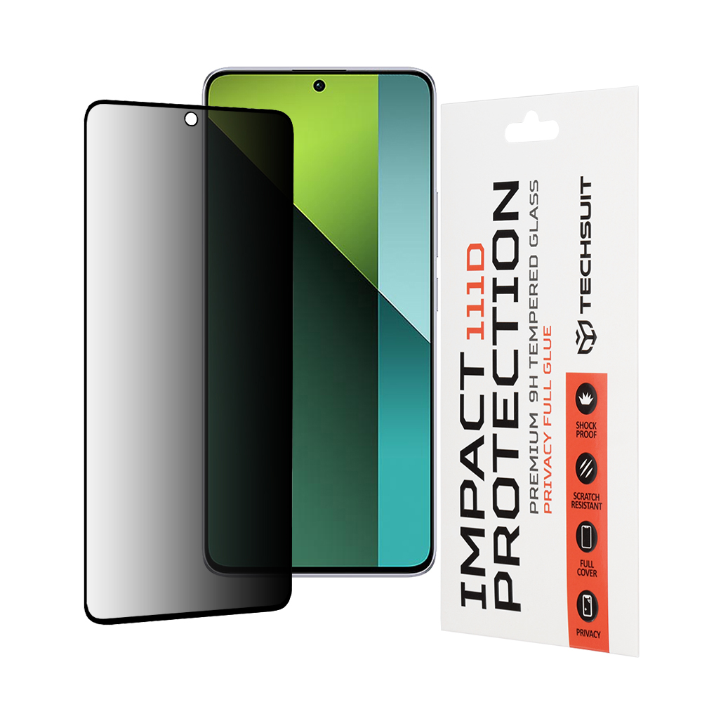 Techsuit 111D Ochranné sklo soukromí Xiaomi Redmi Note 13 Pro 5G Poco X6 Černé