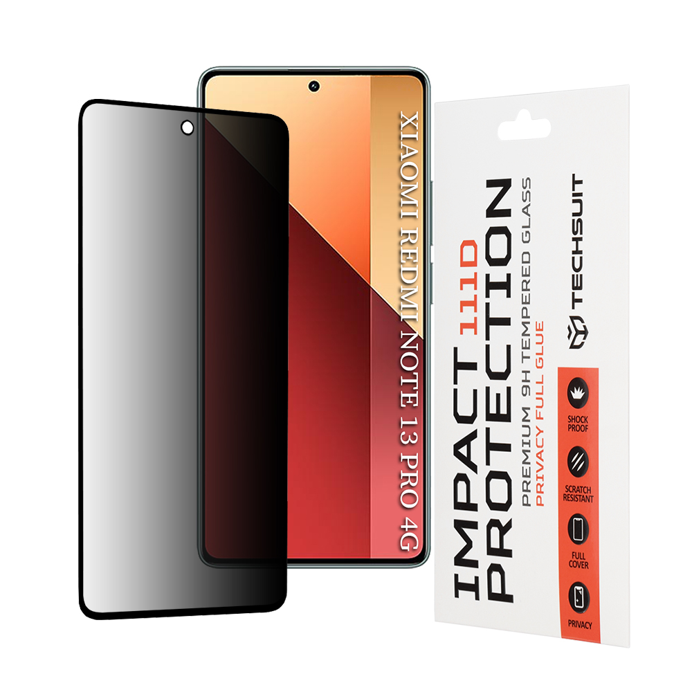 Techsuit 111D Privátní sklo Xiaomi Redmi Note 13 Pro 4G Poco M6 Pro 4G Černé
