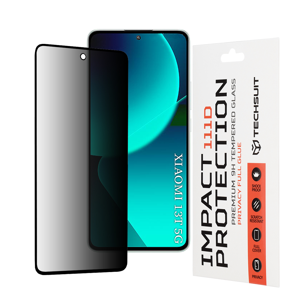 Techsuit 111D Privátní sklo celoplošné Xiaomi 13T 13T Pro Černá