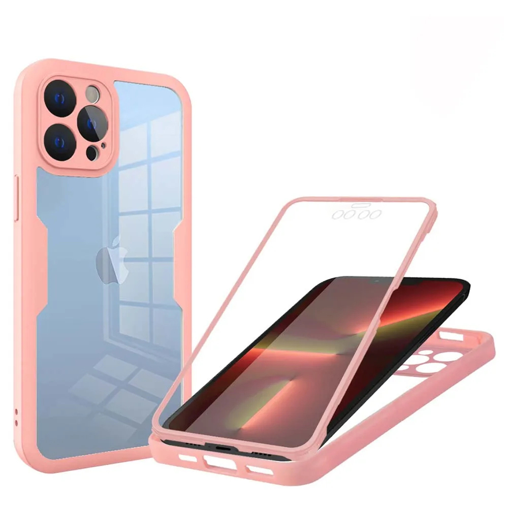 Techsuit ColorVerse 360 Series Screen Protector iPhone 13 Pro Pink