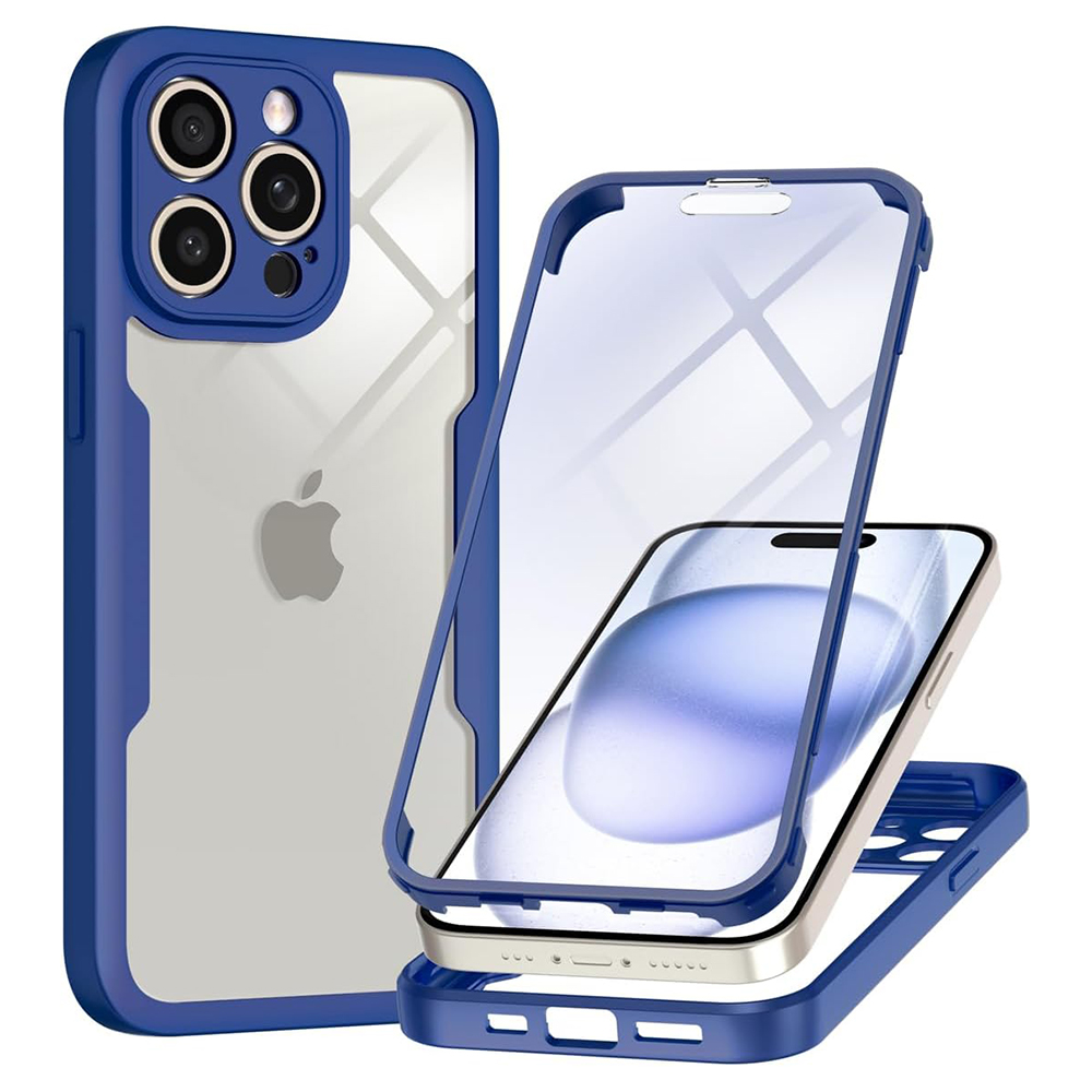 Techsuit ColorVerse 360 Series Screen Protector iPhone 15 Pro Max Blue