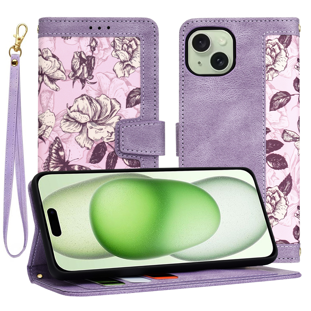 Techsuit FlipCraft iPhone 15 Plus Tajemná fialová