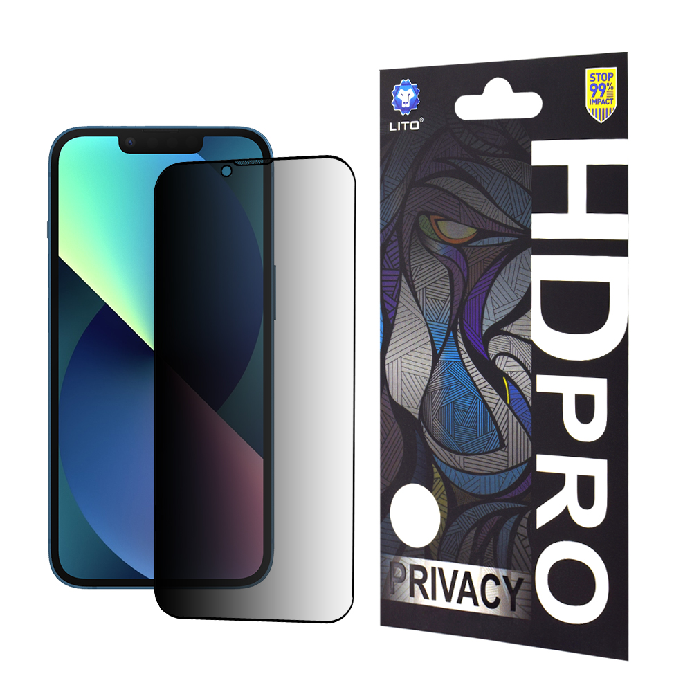 Lito HD Pro Soukromí iPhone 13 13 Pro 14 16e Černá