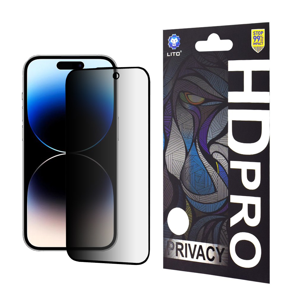 Lito HD Pro Privacy iPhone 14 Pro Černá