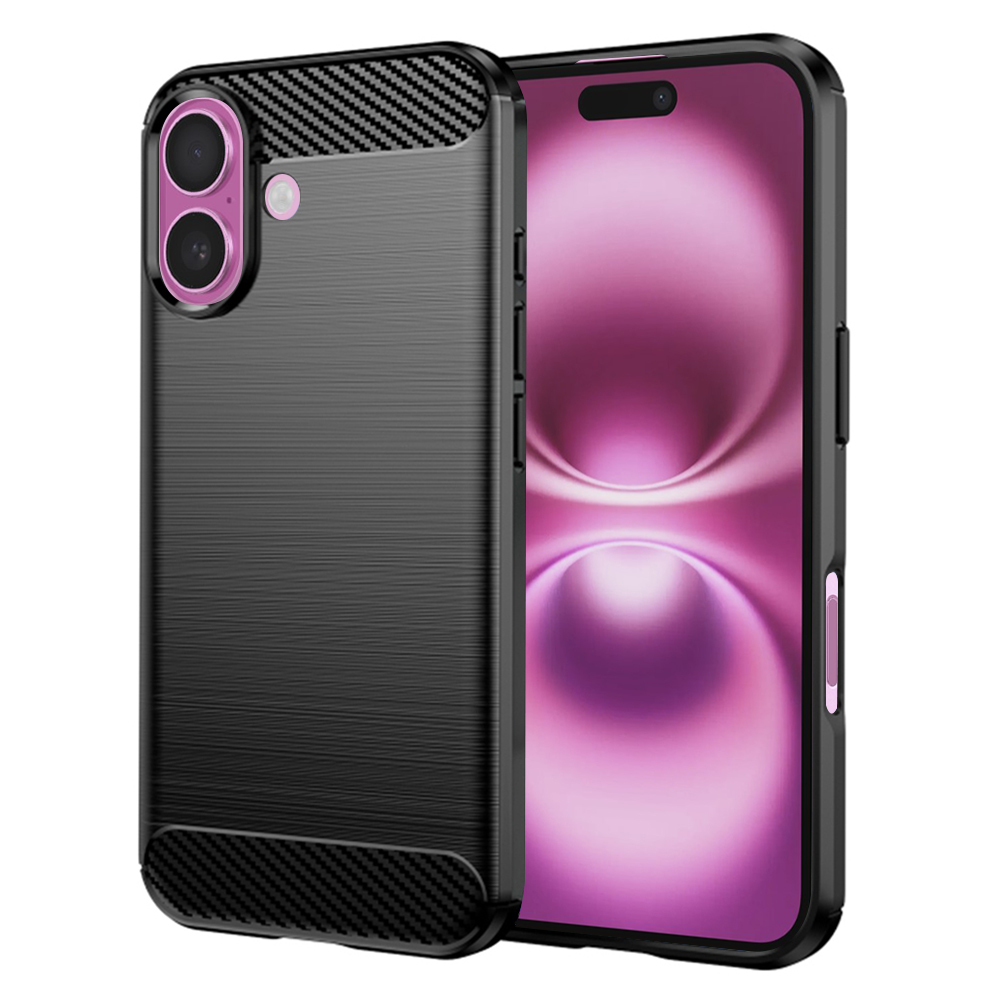 Techsuit Karbon Silikon iPhone 16 Plus Černý