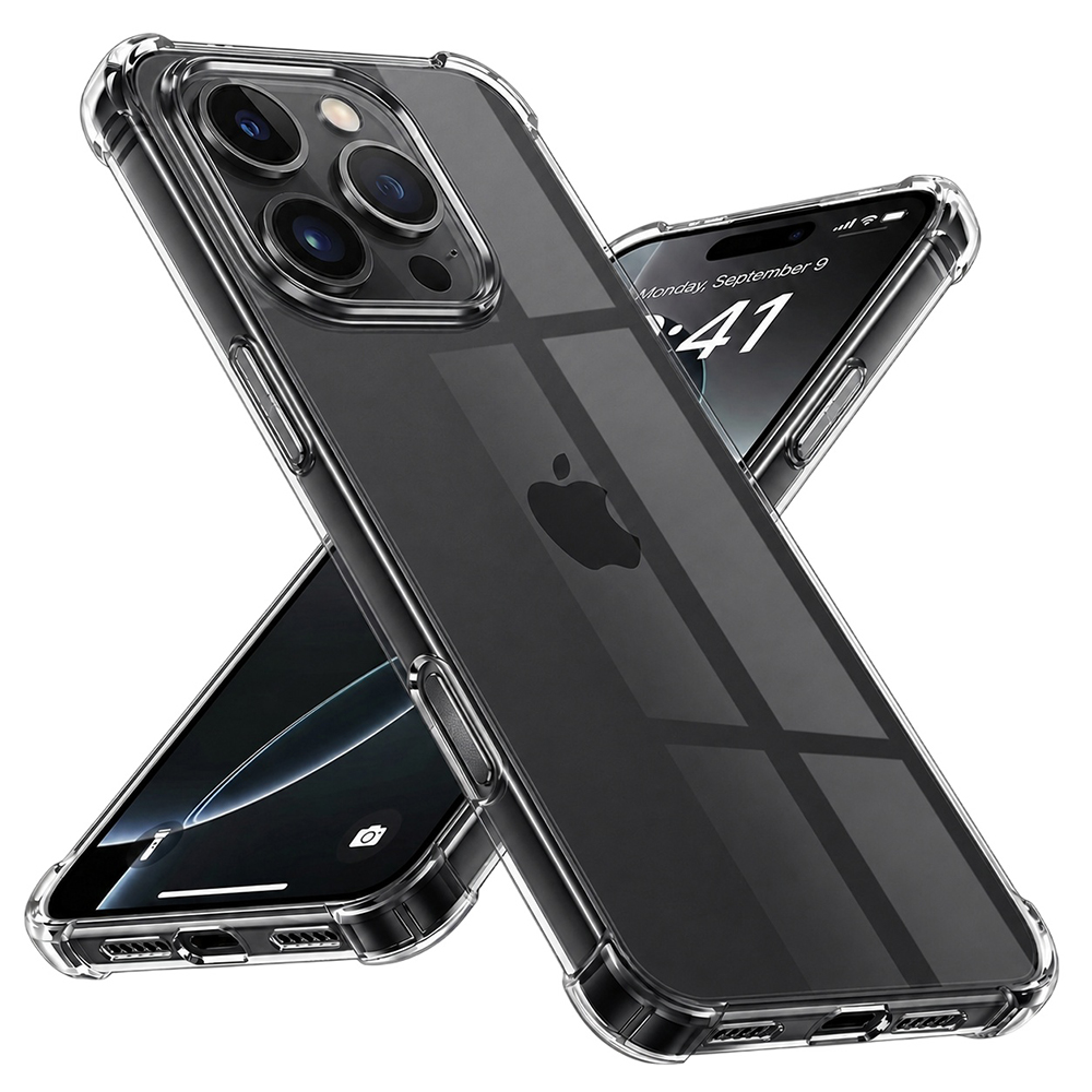 Techsuit Nárazuvzdorný Průhledný Silikon Velký Objektiv iPhone 16 Pro Max Clear