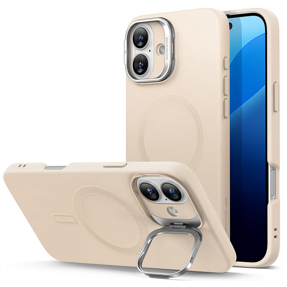 ESR Cloud Soft HaloLock Kickstand iPhone 16 Plus Světle hnědá