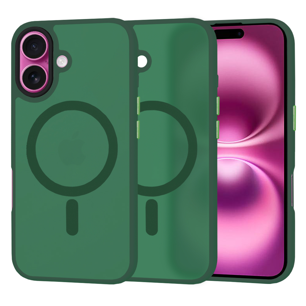 Techsuit HaloFrost MagSafe obal iPhone16Plus Midnight Green