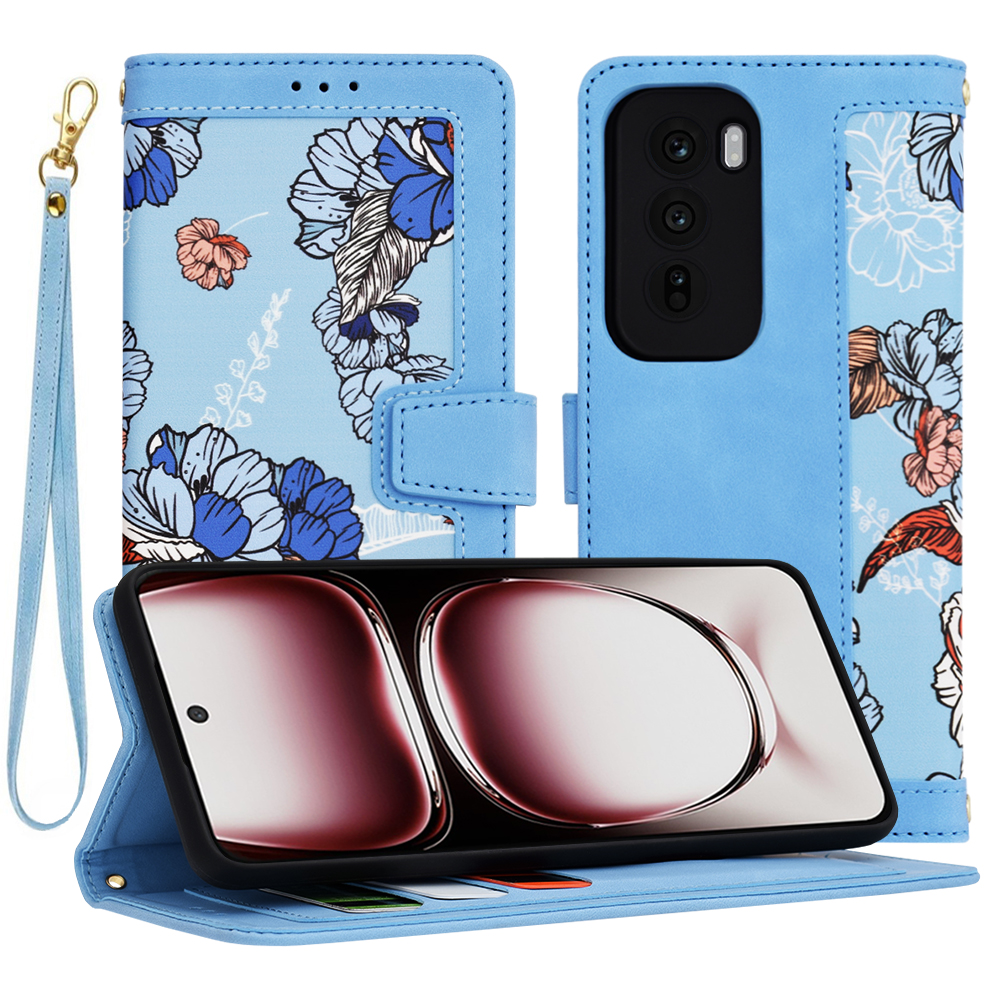 Techsuit Flipové pouzdro Oppo Reno12 Pro Zářivě modrá