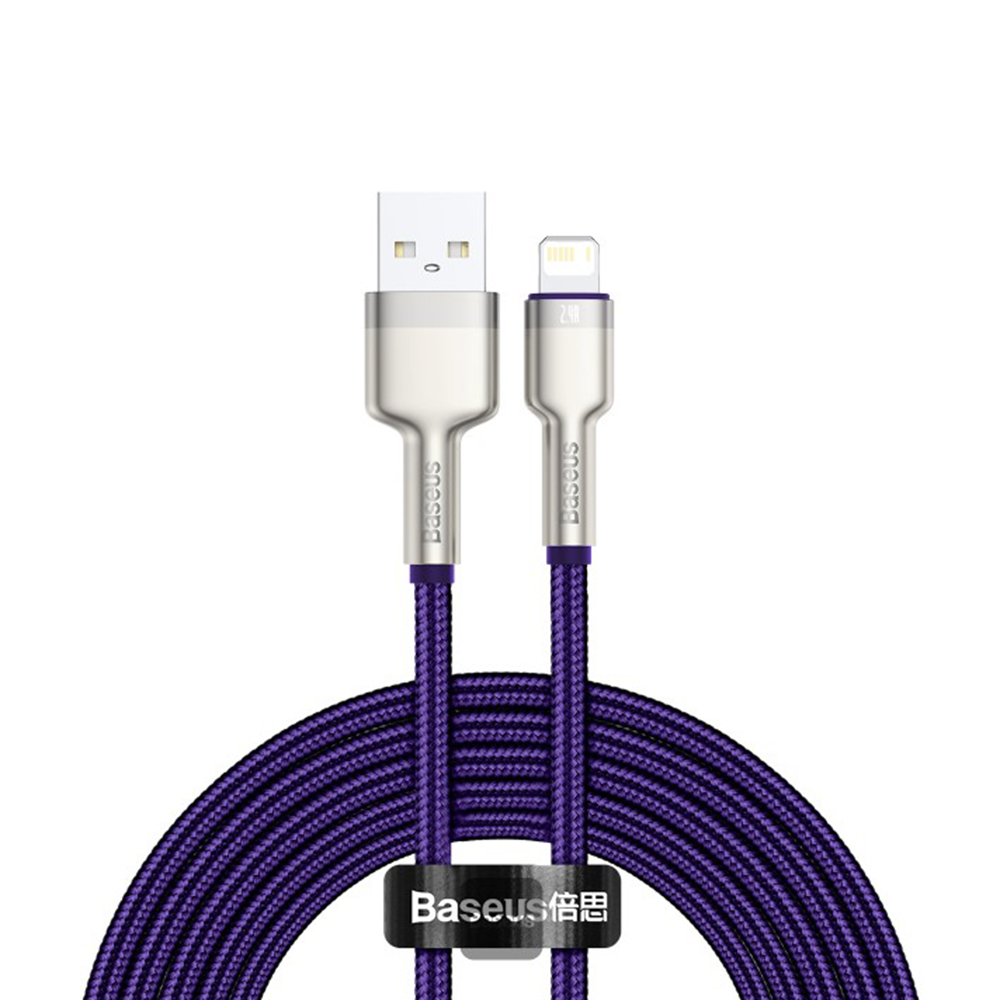 Baseus Cafule Metal CALJK-B05 USB Lightning 2.4A 2m fialový