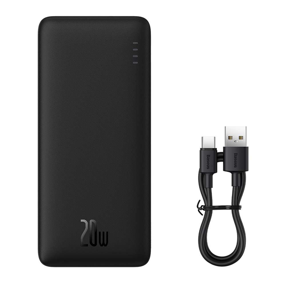Baseus Power Bank Airpow 10000mAh 20W černá s kabelem TypeC