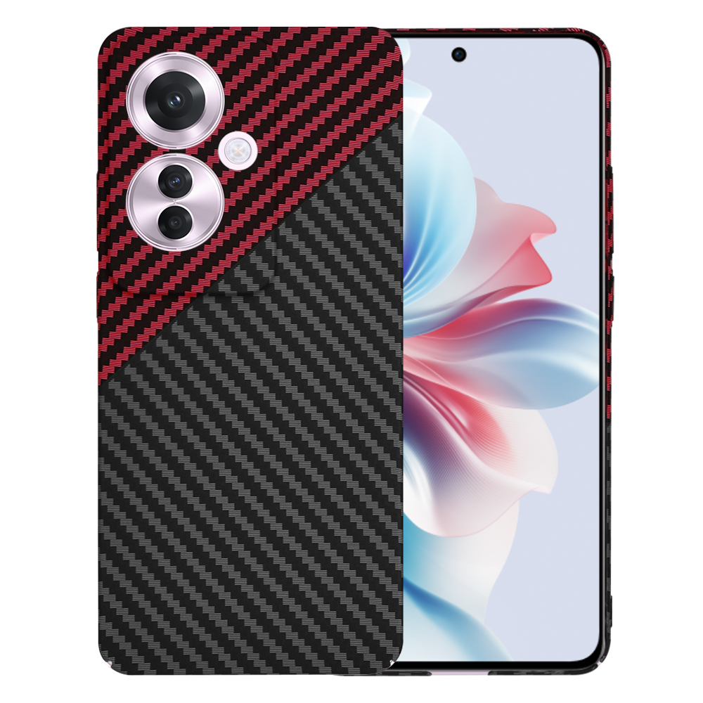 Techsuit Carbonite FiberShell pro Oppo Reno11 F Red Vortex