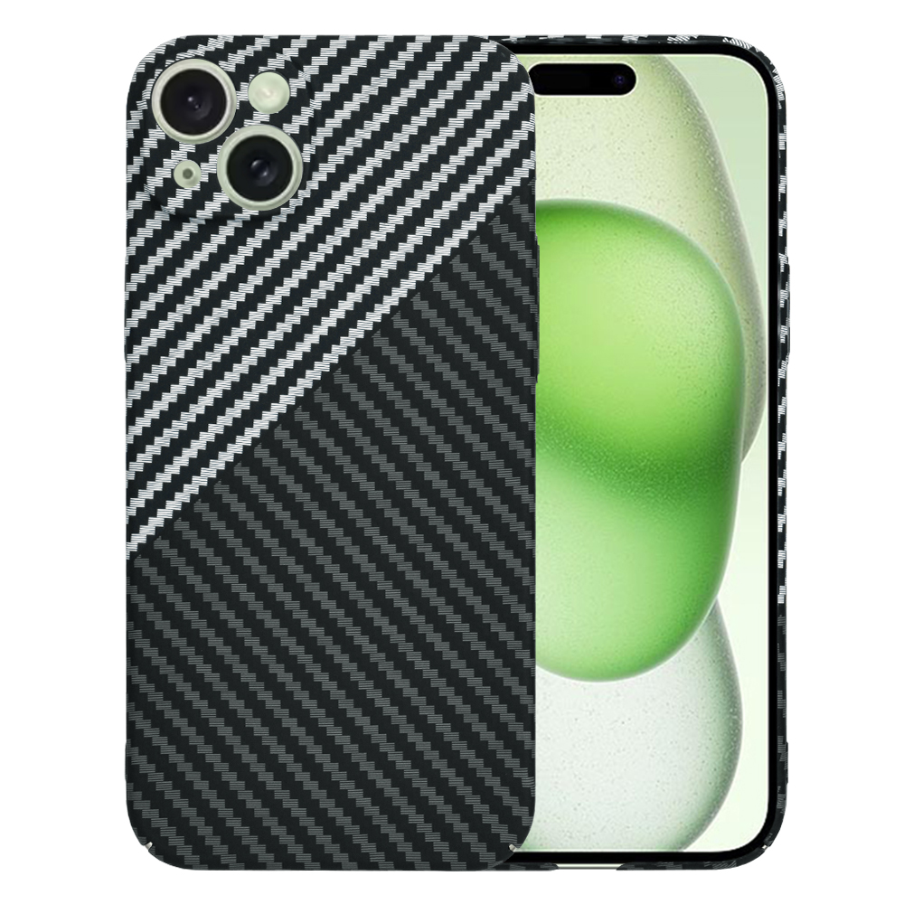 Techsuit Carbonite FiberShell pro iPhone 15 Plus v šedé barvě