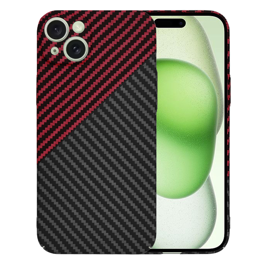 Techsuit Carbonite FiberShell pro iPhone 15 Plus červený Vortex