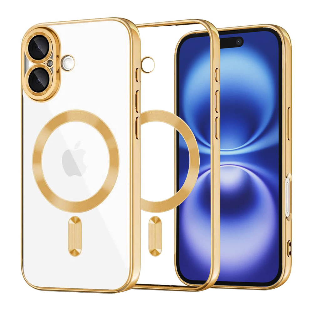 Techsuit Luxury Crystal MagSafe iPhone 16 zlatý