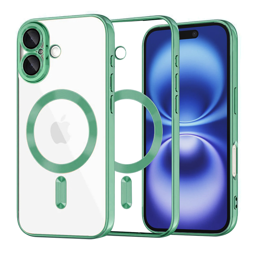 Techsuit Luxury Crystal MagSafe pro iPhone 16 světle zelená