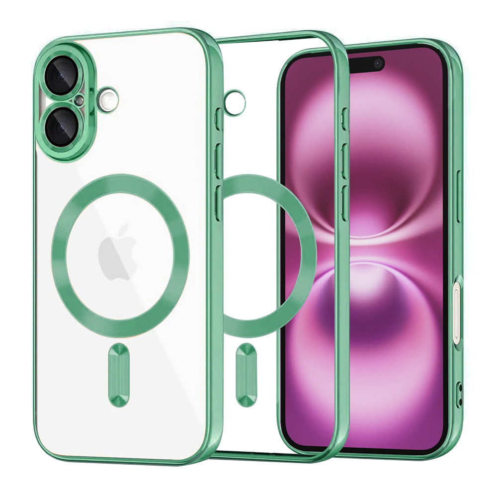 Techsuit Luxury Crystal MagSafe pro iPhone 16 Plus světle zelená