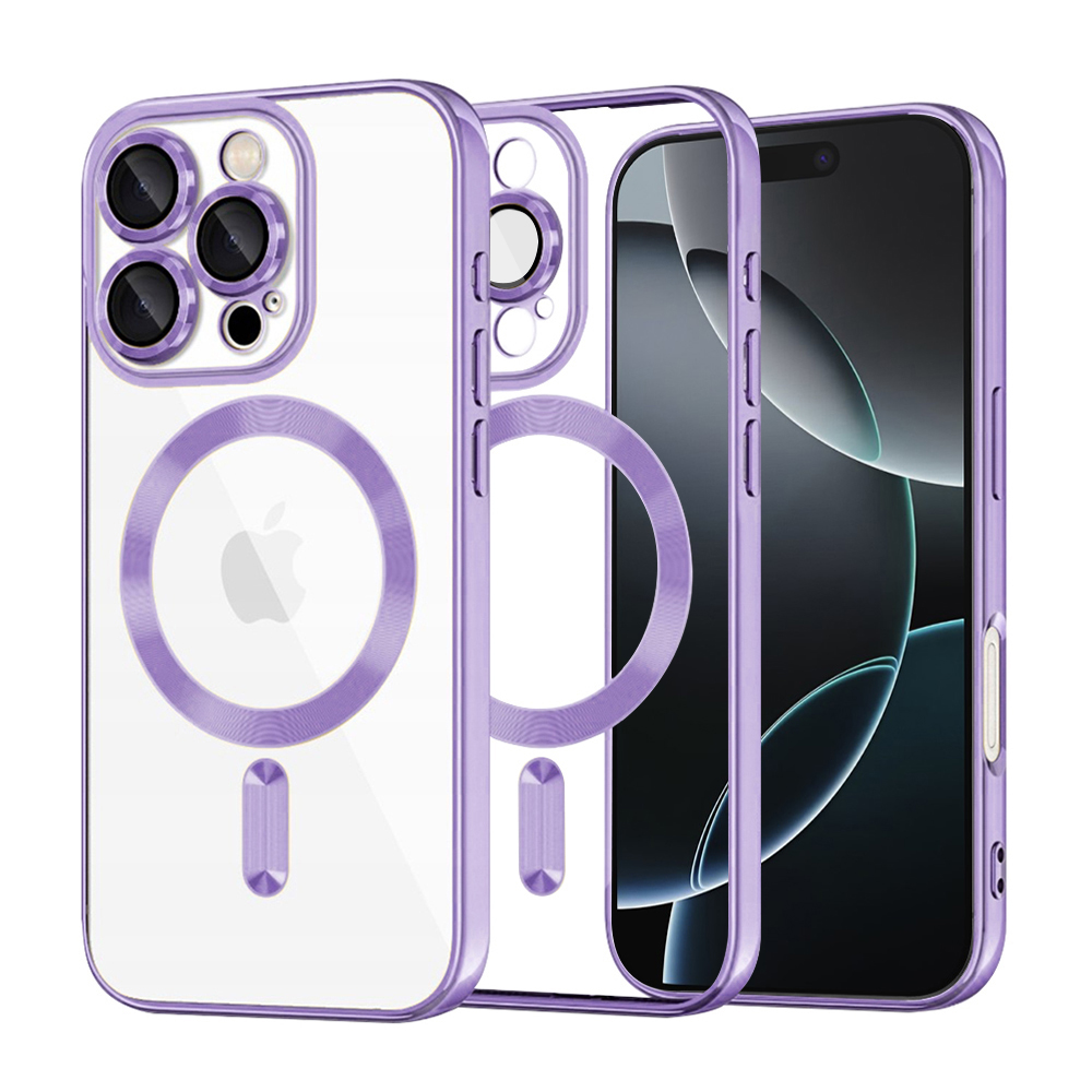Techsuit Luxury Crystal MagSafe pro iPhone 16 Pro světle fialová