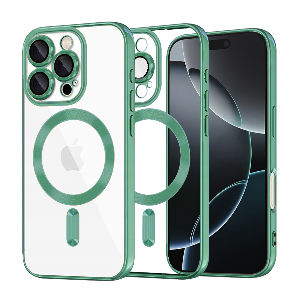Techsuit Luxury Crystal MagSafe pro iPhone 16 Pro světle zelená