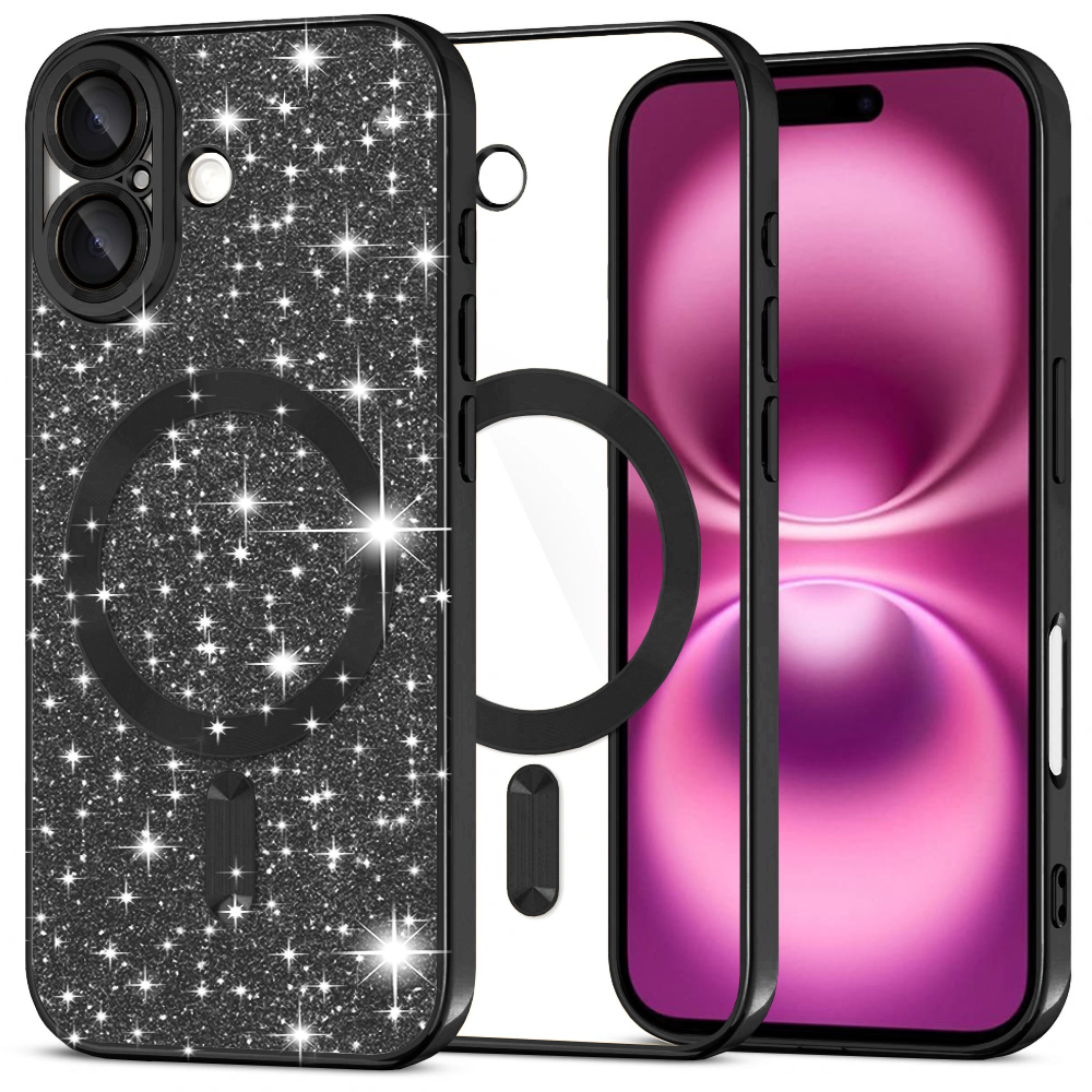 Techsuit Luxury Glitter MagSafe pro iPhone 16 Plus černý