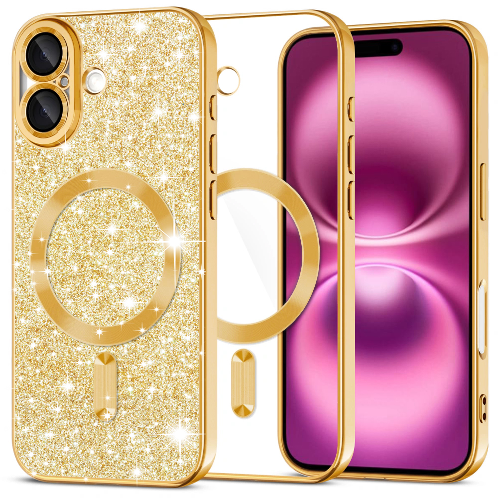 Techsuit Luxury Glitter MagSafe pro iPhone 16 Plus zlatý