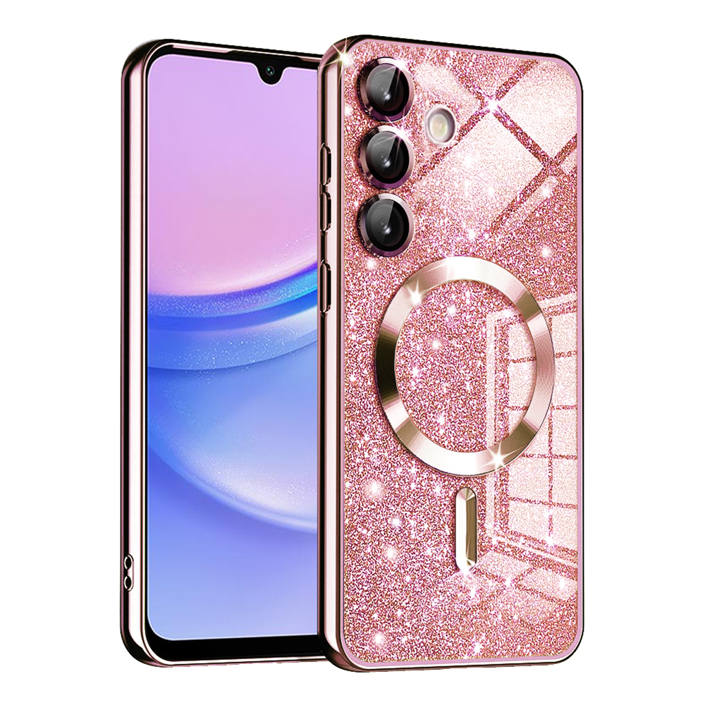 Techsuit Luxury Glitter MagSafe pro Samsung Galaxy A15 4G / A15 5G růžově zlatá