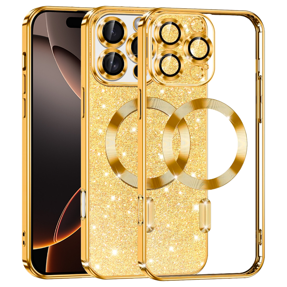 Techsuit Luxury Glitter MagSafe pro iPhone 16 Pro zlatý