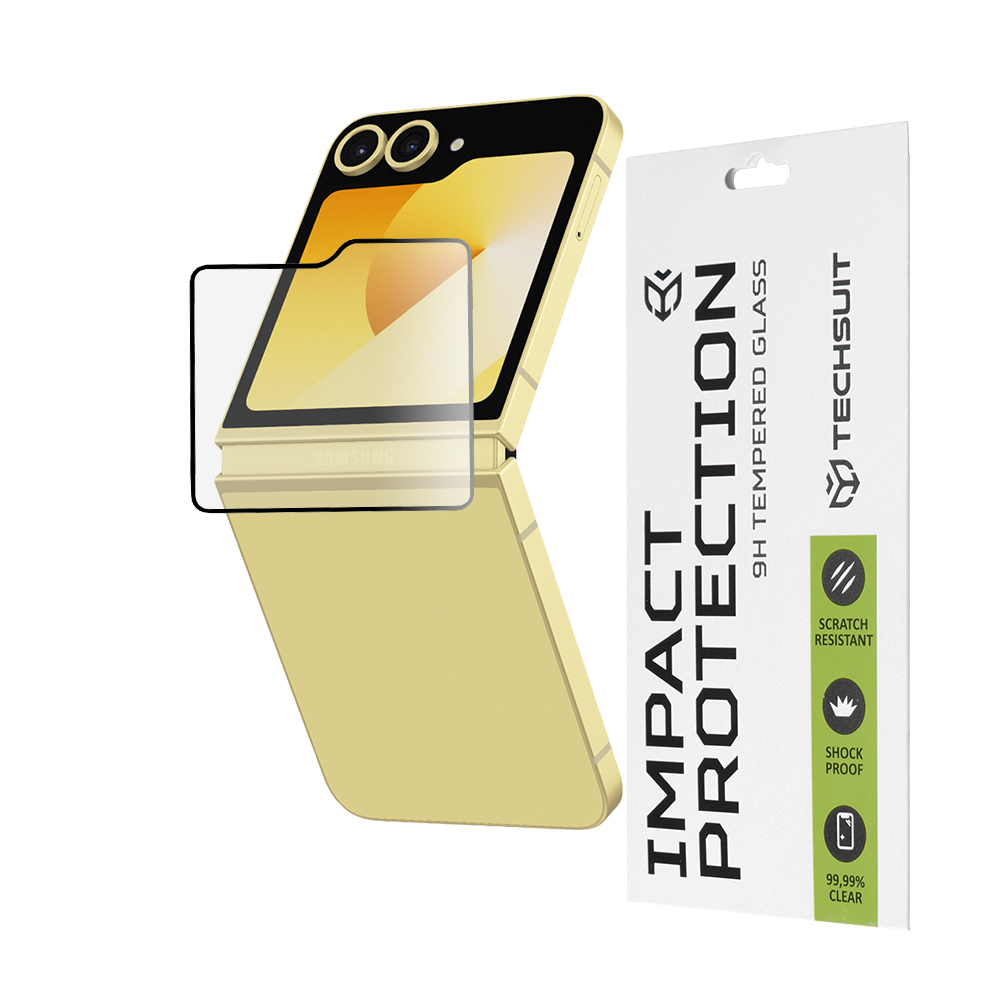 Ochranné sklo Techsuit 111D na vnější displej Samsung Galaxy Z Flip6/Flip7 FE černé