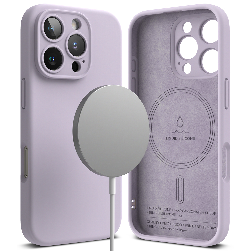 Ringke Silicone Magnetic MagSafe pro iPhone 16 Pro levandulová