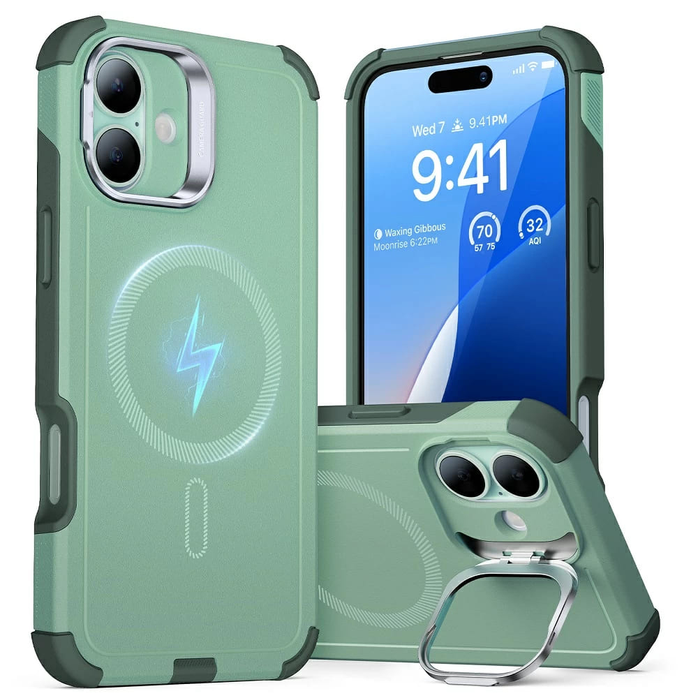 ESR Cyber Armor Kickstand pro iPhone 16 zelený
