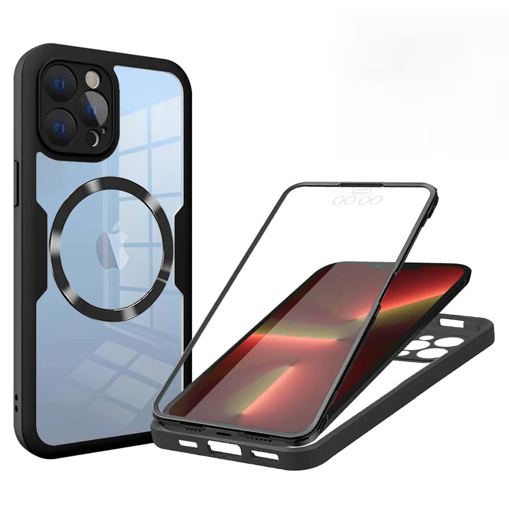 Techsuit ColorVerse 360 MagSafe Series s ochranou displeje iPhone 13 Pro černá